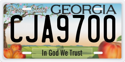 GA license plate CJA9700