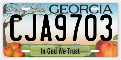 GA license plate CJA9703