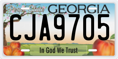 GA license plate CJA9705