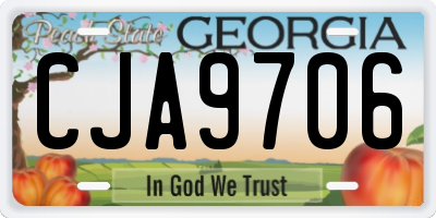 GA license plate CJA9706