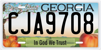 GA license plate CJA9708