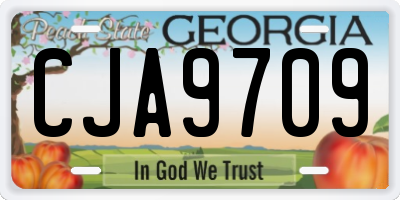 GA license plate CJA9709