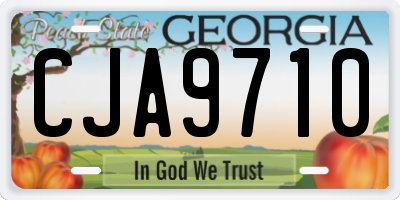GA license plate CJA9710