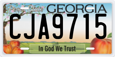 GA license plate CJA9715