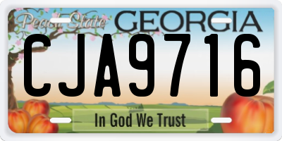 GA license plate CJA9716