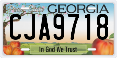 GA license plate CJA9718