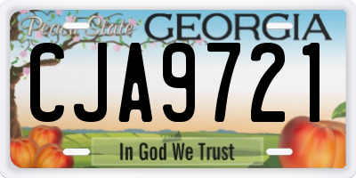 GA license plate CJA9721