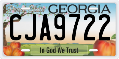 GA license plate CJA9722