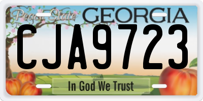 GA license plate CJA9723