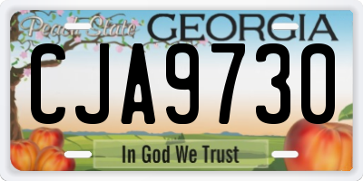 GA license plate CJA9730
