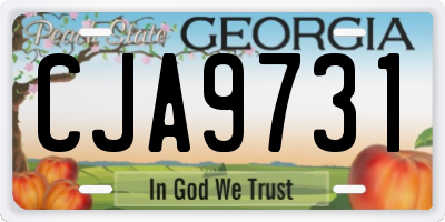 GA license plate CJA9731
