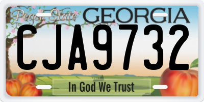 GA license plate CJA9732