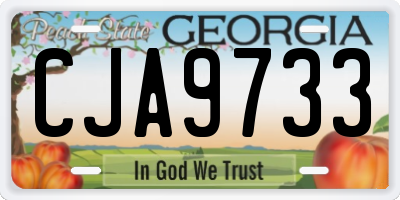 GA license plate CJA9733