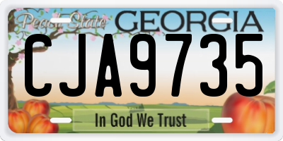 GA license plate CJA9735