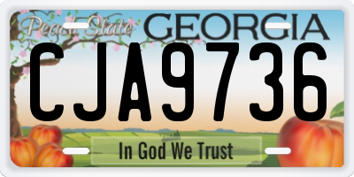GA license plate CJA9736