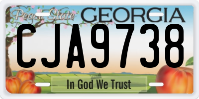 GA license plate CJA9738
