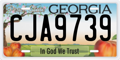 GA license plate CJA9739