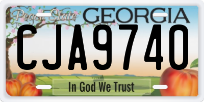 GA license plate CJA9740