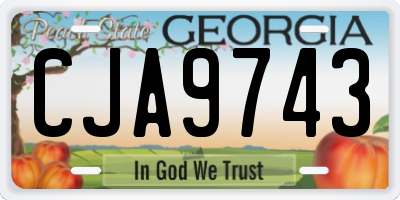 GA license plate CJA9743