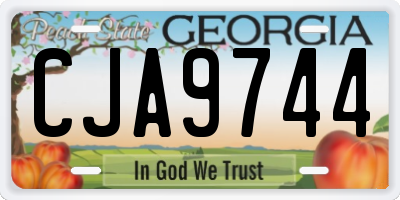 GA license plate CJA9744