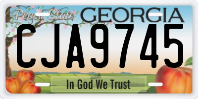 GA license plate CJA9745