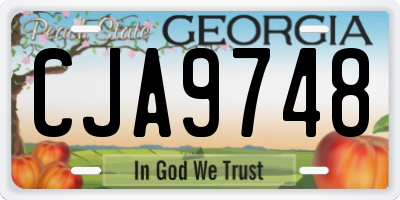 GA license plate CJA9748