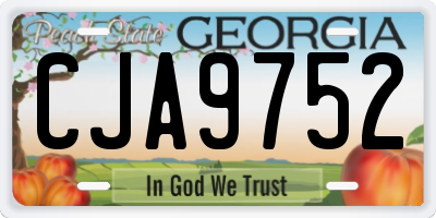 GA license plate CJA9752