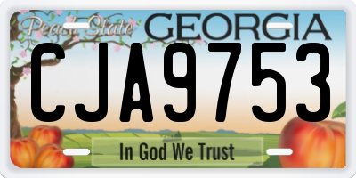 GA license plate CJA9753