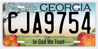 GA license plate CJA9754