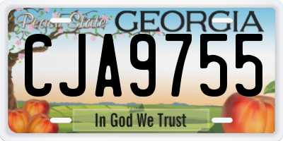 GA license plate CJA9755