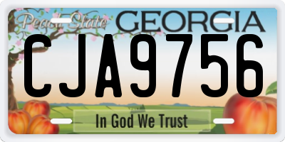 GA license plate CJA9756