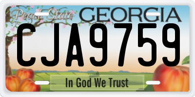 GA license plate CJA9759