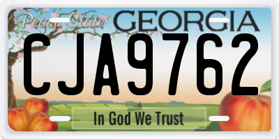 GA license plate CJA9762