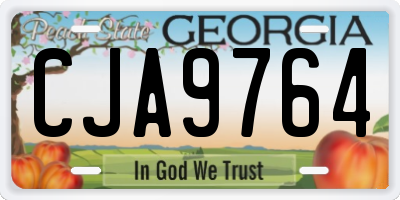 GA license plate CJA9764