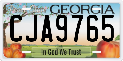 GA license plate CJA9765