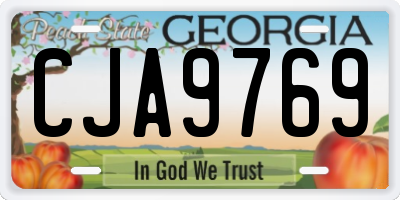 GA license plate CJA9769