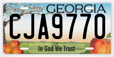 GA license plate CJA9770