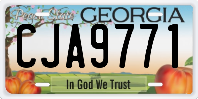 GA license plate CJA9771