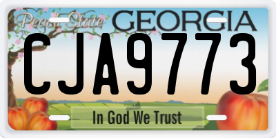 GA license plate CJA9773