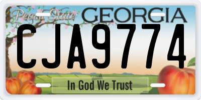 GA license plate CJA9774
