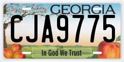 GA license plate CJA9775