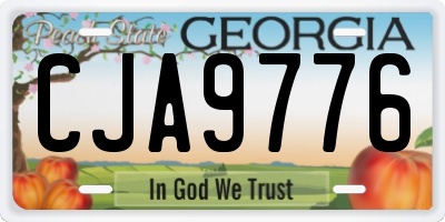 GA license plate CJA9776
