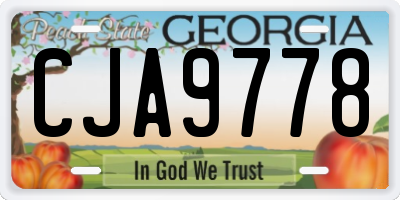 GA license plate CJA9778