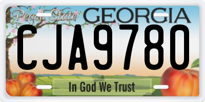 GA license plate CJA9780