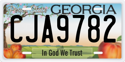 GA license plate CJA9782