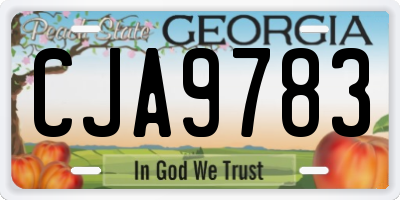 GA license plate CJA9783