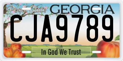 GA license plate CJA9789