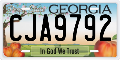 GA license plate CJA9792