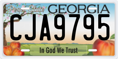 GA license plate CJA9795