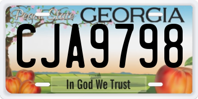 GA license plate CJA9798
